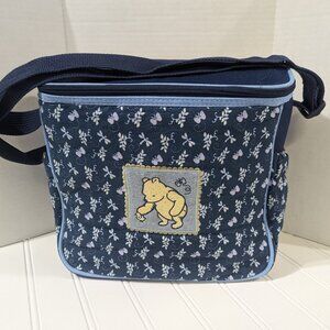Vintage 2002 Classic Winnie The Pooh Disney Diaper Bag Blue Embroidered Hunny